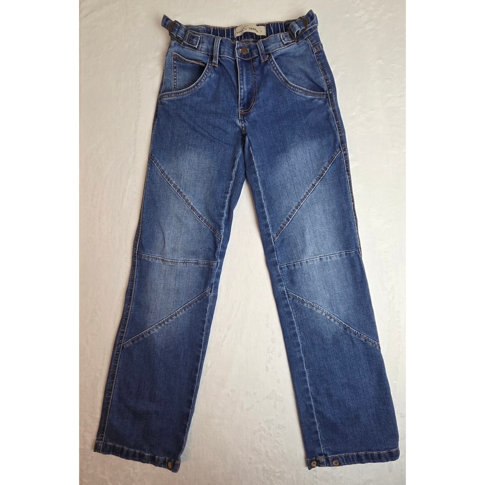 Love Trends Women Blue Paneled Straight Leg Jeans Side Cinch Buckle Size‎ 7